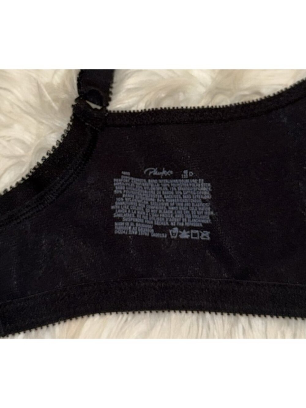 Playtex 4693 18 Hour Original Comfort Strap Bra WF Floral Womens 48D Black - Picture 6 of 6
